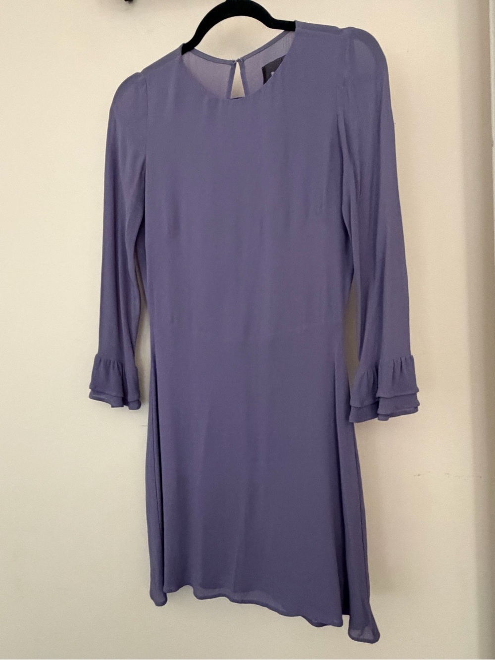 Reformation Lavender Ruffle Cuff Dress